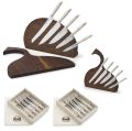 Set Made In Italy: Ceppo completo + Tagliere + 8 Coltelli Bistecca di Due Cigni Coltellerie