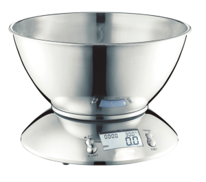 Balance de cuisine numérique en acier inox avec plat amovible