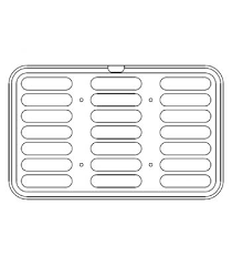 21 impronte eclair 126x32 mm h 15 mm - Piastra 530x330 mm per Cookmatic Maxi