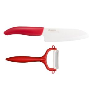 Set taglia e pela Kyocera Gen - Santoku e pelapatate, rosso