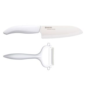 Set taglia e pela Kyocera Gen - Santoku e pelapatate, bianco
