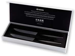 Set 2 coltelli da bistecca Kyocera in ceramica - lama nera