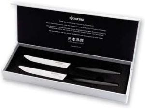 Set 2 coltelli da bistecca Kyocera in ceramica - lama bianca
