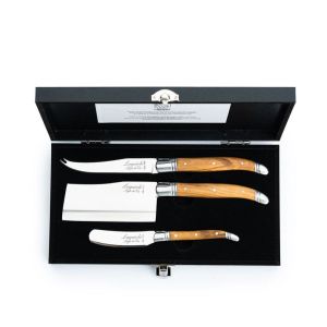 Laguiole Style de Vie Luxury - Set 3 coltelli da formaggio Olive Wood
