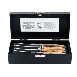 Laguiole Style de Vie Luxury - Set 4 coltelli spalmaburro Olive Wood