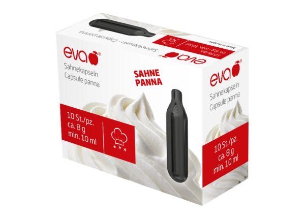 Confezione da 10 capsule nere per sifone da panna montata EVA