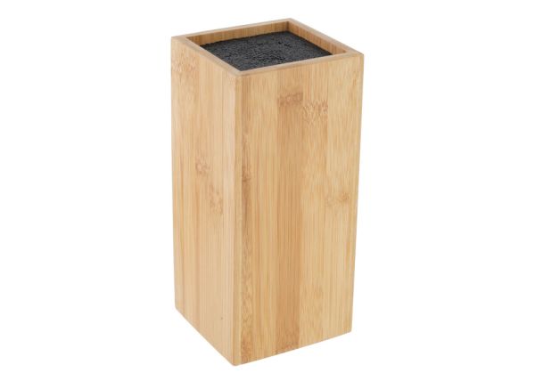 Bamboo knife holder with plastic bristles