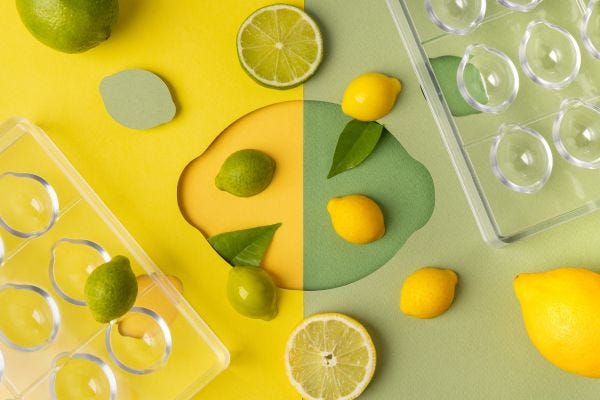 Stampo cioccolato Zesty - limone e lime 21 cavità di Martellato