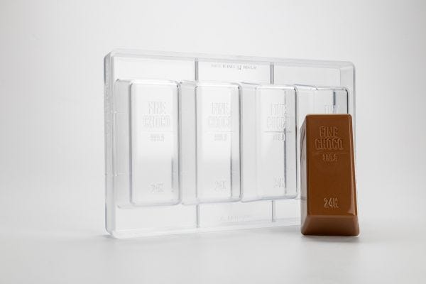 Stampo cioccolato Golden - lingotto d'oro 4 cavità di Martellato