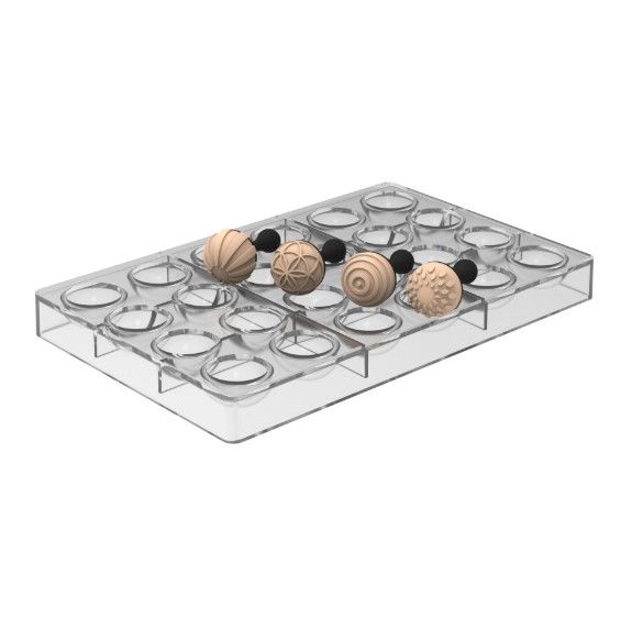 Moule en Tritan Semi-Sphère 01-P + 4 Tampons à Chocolat en Silicone a de Silikomart Professional