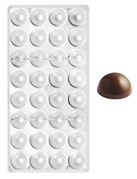Polycarbonate semi sphere mold D. 2,2 mm.