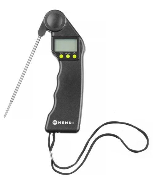 Digital thermometer with folding probe