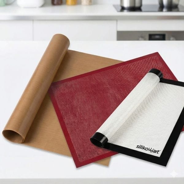 Kit 3 Tappetini Indispensabili per Pasticceria: Silicone, Microforato e in Fibra di vetro