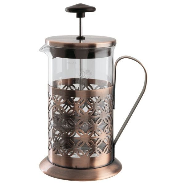 Filter press coffee maker - 0.600 l in glass and stainless steel