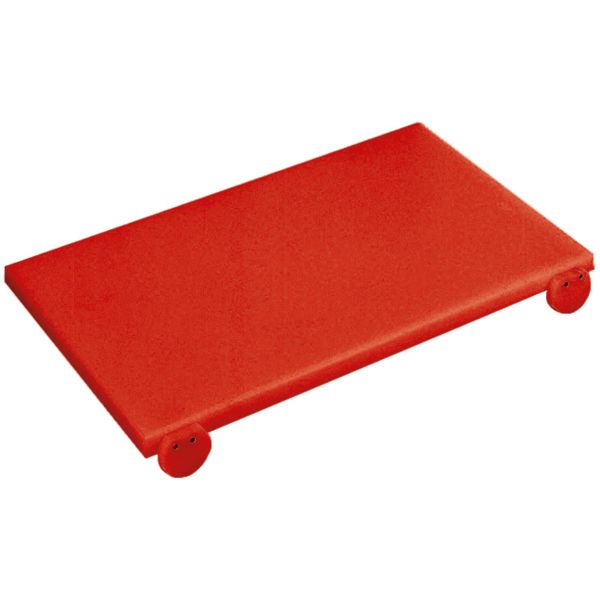 Tagliere con fermi in polietilene 53x32,5 cm. rosso