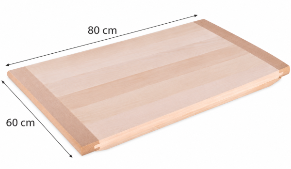 Planche à découper en bois de tilleul 60 x 80 cm. H 2 cm. pour pâtes maison