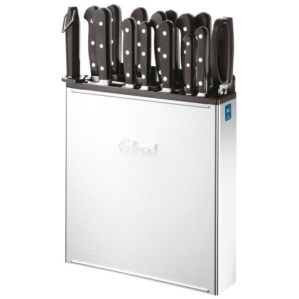 Porta coltelli vuoto in acciaio inox 30,5 x 6,6 cm - h 30,5 cm con struttura a vista