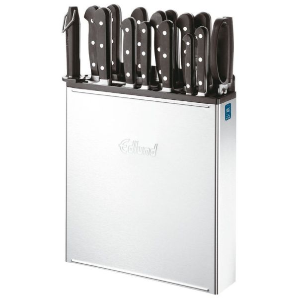 Porta coltelli vuoto in acciaio inox 30,5 x 6,6 cm con sportello frontale chiuso