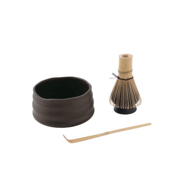 Set per matcha tè in bamboo e ceramica