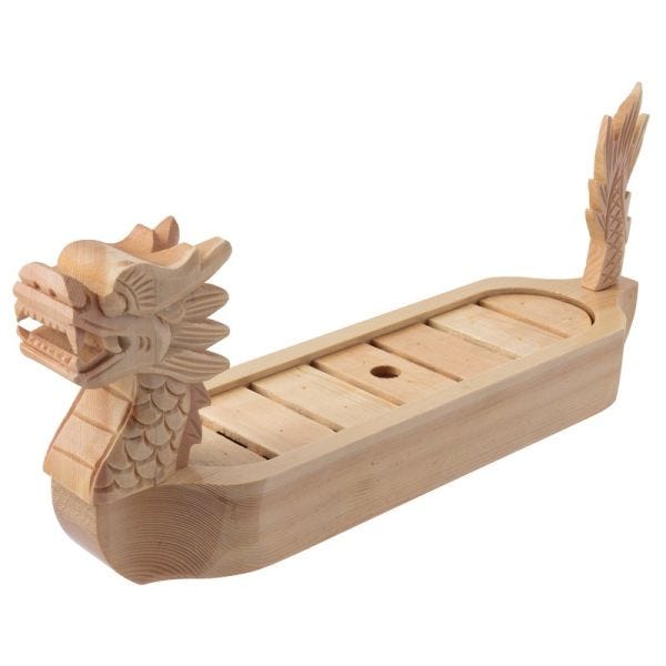 Barca per sushi dragone 40x10 cm in legno 