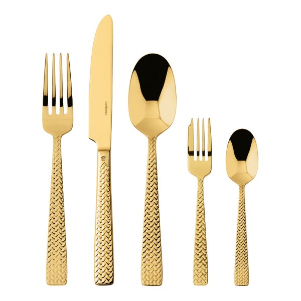 Table service 30 cutlery Cortina Stainless steel Mirror PVD Gold