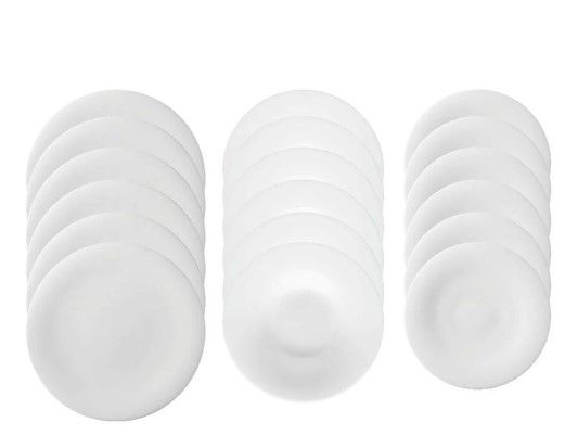 Set d'assiettes Neve: 6 profondes + 6 plates 20 cm + 6 plates 25 cm de Arthur Krupp