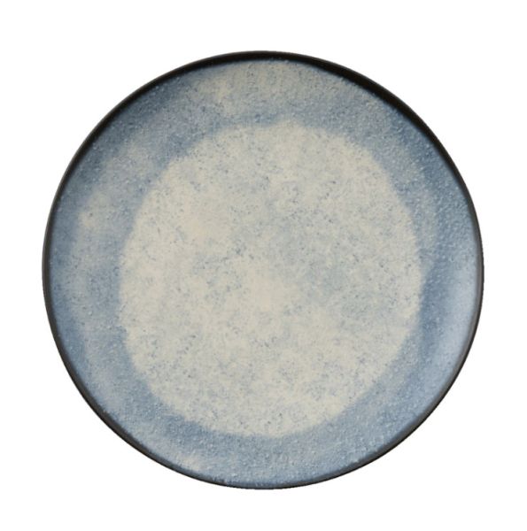 Assiette plate en porcelaine D. 27,5 cm Stoneware Shade Matt Sea par Arthur Krupp (paquet de 4)