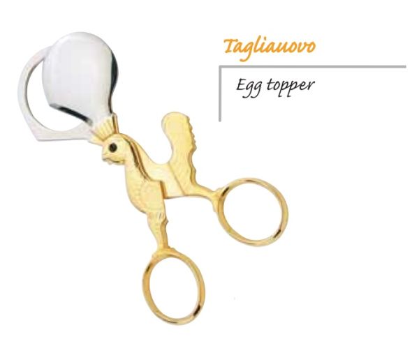 Egg-cutter scissors with golden handle