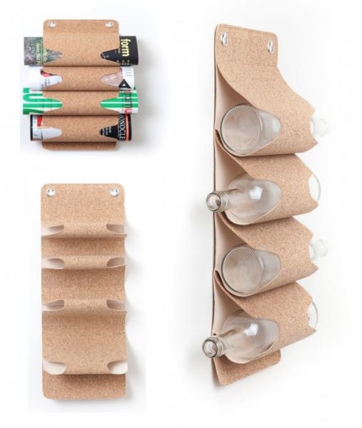 MR . BUTLER : bottles holder or magazines holder for wall in cork