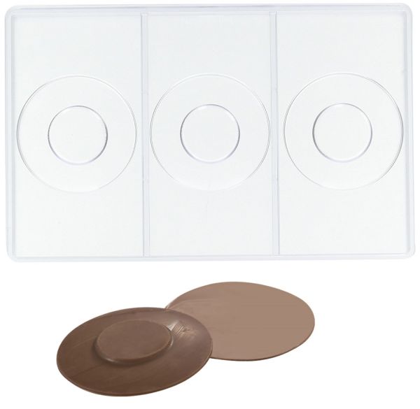 Moule en polycarbonate pour 3 soucoupes au chocolat