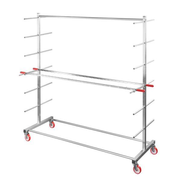 Carrello in acciaio inox a 6 piani, 12 posizioni, per gira panettoni da mt 2,00 - dim. 182x66x190 h cm