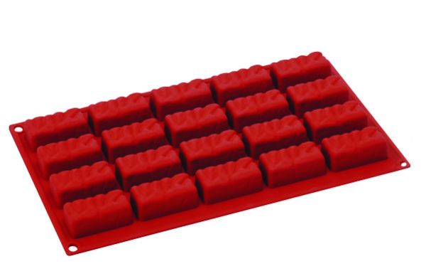FORMAFLEX 175 x 300 mm multiportion silicone mould - 20 torroncino indents 50 x 25 x h 20 mm, vol. 25 ml