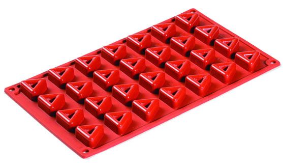 FORMAFLEX Moule en silicone multi-portions 175 x 300 mm-28 empreintes de triangle de micro-savarin