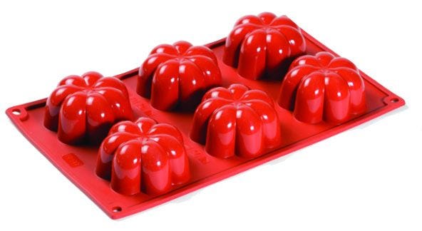 FORMAFLEX 175 x 300 mm multiportion silicone mould - 6 indents charlotte Ø 78 x h 36 mm, vol. 110 ml