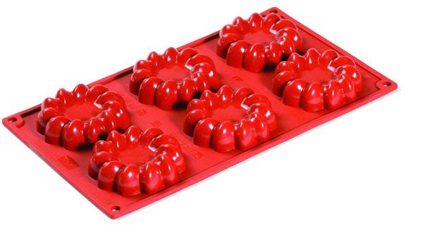 FORMAFLEX 175 x 300 mm multiportion silicone mould - 6 st.honoré indents Ø 80 x h 21 mm, vol. 55 ml