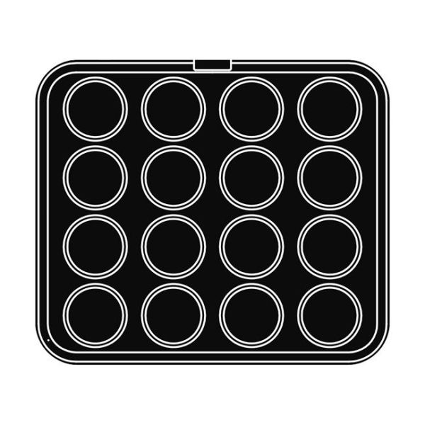 16 impronte tonde Ø 68/61 h 18 mm - Piastra per Cookmatic 380x330 mm