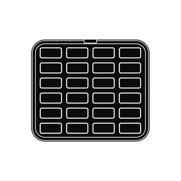 24 impronte rettangolari 70x33/67x31 h 8 mm - Piastra per Cookmatic 380x330 mm