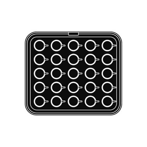25 impronte tazzina Ø 55/35 h 16 mm - Piastra per Cookmatic 380x330 mm