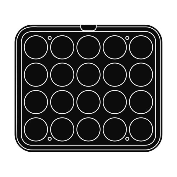 30 impronte tonde Ø 33/28 h 20 mm - Piastra per Cookmatic 380x330 mm