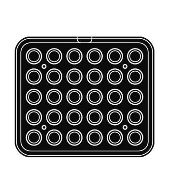 30 round indents Ø 46/30 h 20 mm - Plate for Cookmatic 380x330 mm