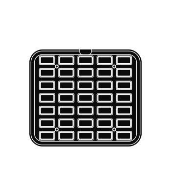 35 rectangular indents 52x29/44x21 h 16 mm - Plate for Cookmatic 380x330 mm
