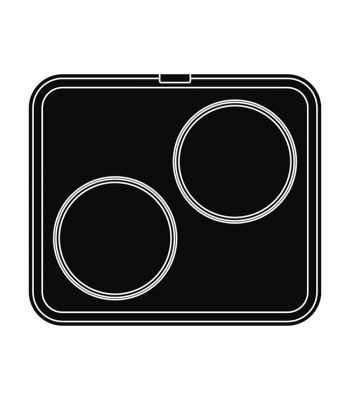 2 impronte tonde Ø 160/146 h 22 mm - Piastra per Cookmatic 380x330 mm