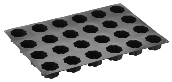 Moule silicone Pavoflex 600 x 400 mm - 24 empreintes Ø 70 x h 40 mm - vol.130 ml
