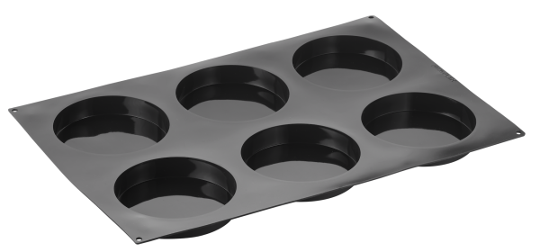 Pavoflex silicone mould for inserts 600 x 400 mm - 6 indents Ø 160 x h 30 mm