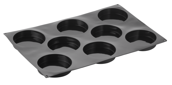 Pavoflex silicone mould for inserts 600 x 400 mm - 8 indents Ø 140 x h 30 mm