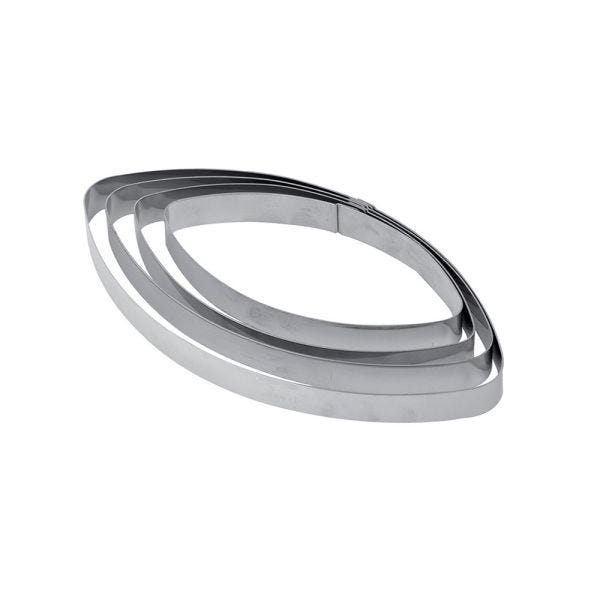 Ellipse stainless steel bands 235 x 120 x h 20 mm - 6/8 servings