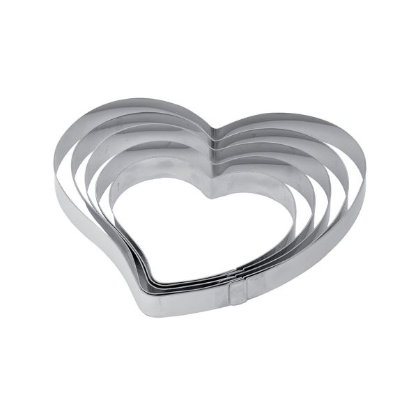 Heart shaped stainless steel bands 195 x 180 x h 20 mm - 10/12 servings