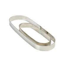 Fascia inox ovale 180 x 60 x h 20 mm - 2/4 porzioni