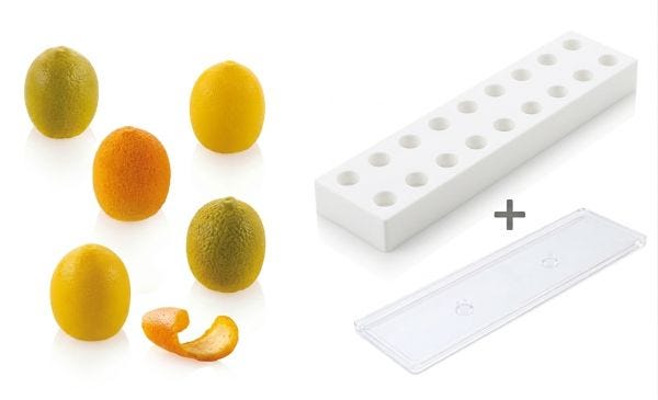 Moule en silicone CITRUS 17 (AGRUME 17) + Plateau par Silikomart Professional