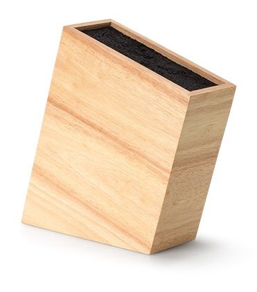Ceppo inclinato in legno per coltelli con inserto flessibile 